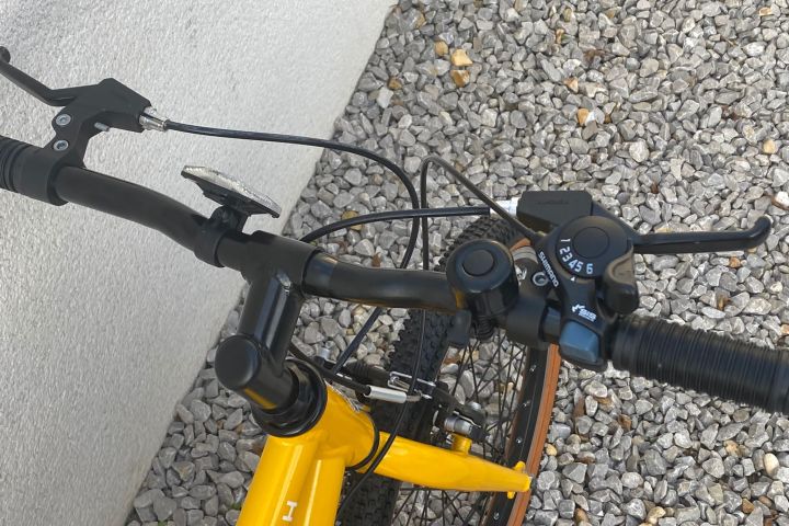 a close up of a bicycle